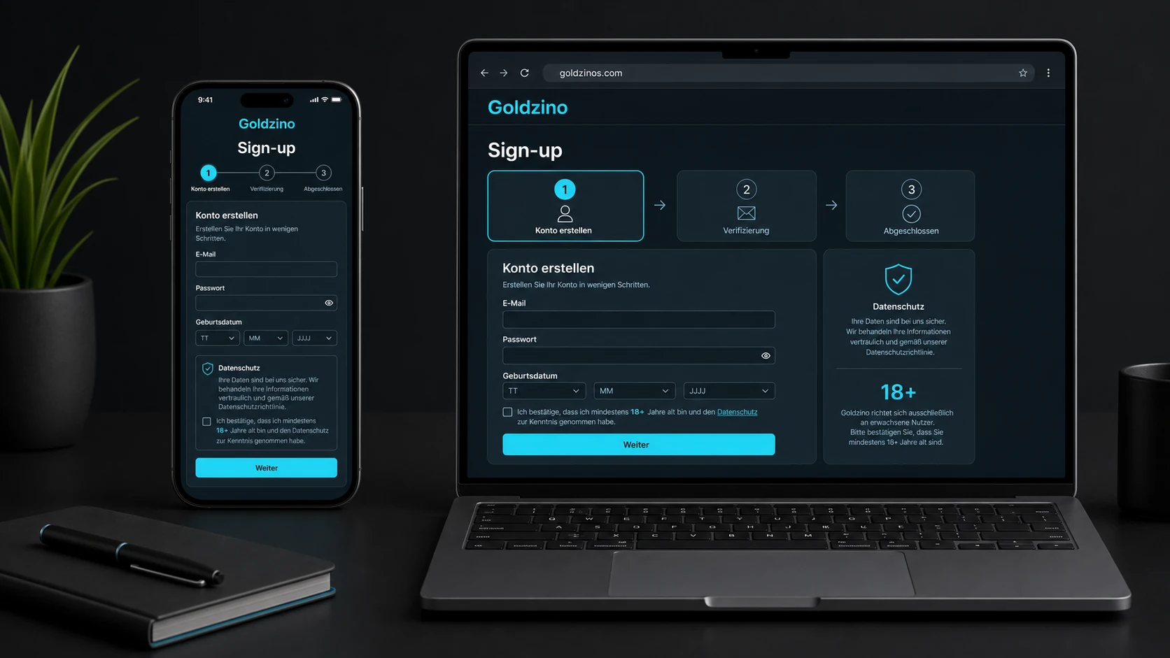 Sign-up und neue Kontoerstellung